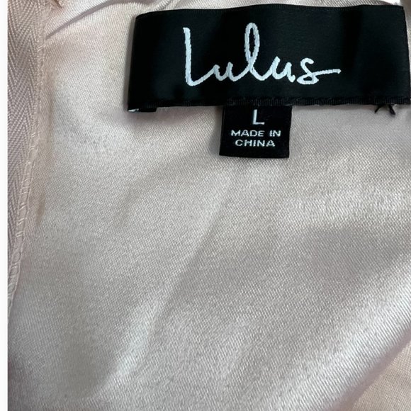 Lulu's Peach Pink Maxi Dress L Spaghetti Strap Pleated Chiffon Gown Formal - Picture 5 of 10